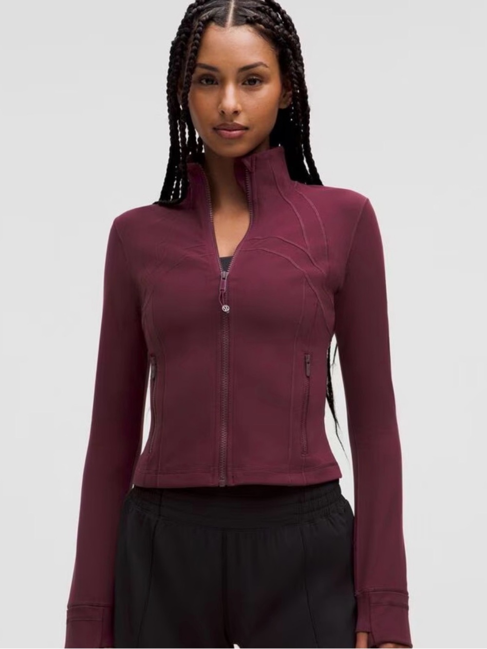 lululemon burgundy cropped define jacket